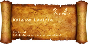 Kalapos Lavínia névjegykártya